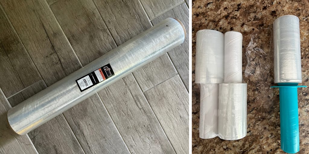 Hand-held stretch film for packing boxes and household items for moving