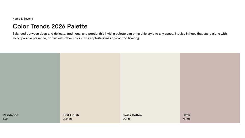 Benjamin Moore color palette, Creativity