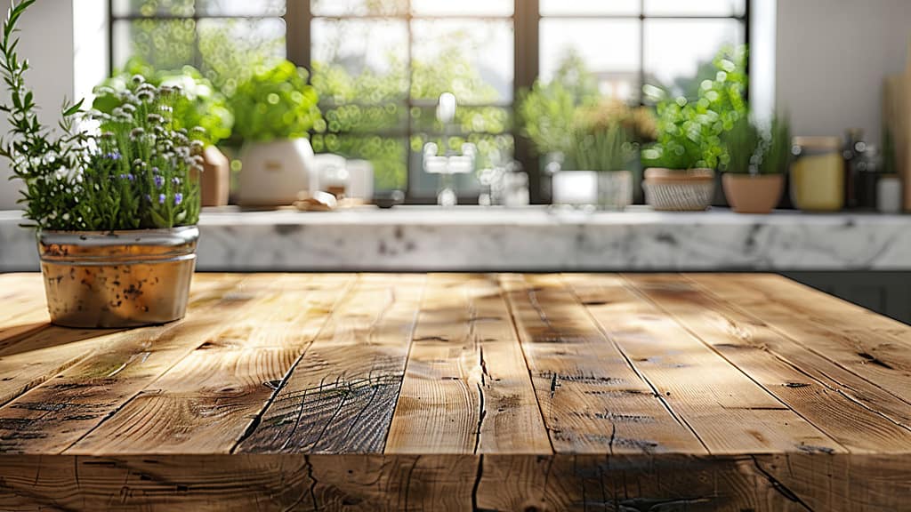 Kitchen herbs by window adding life while upgrading a kitchen on a budget