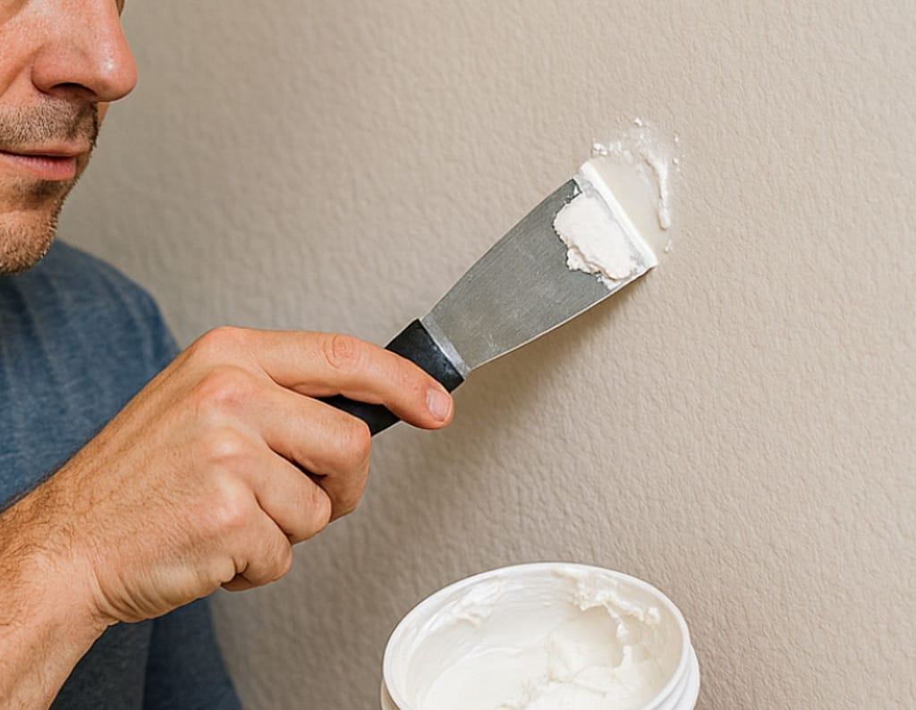 Applying filler before painting a wall