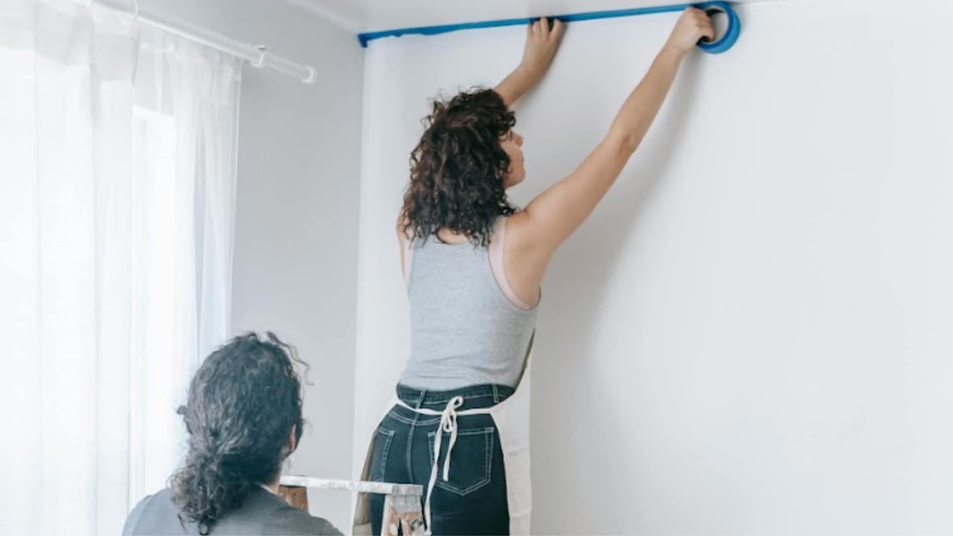Using painters tape for clean lines when painting