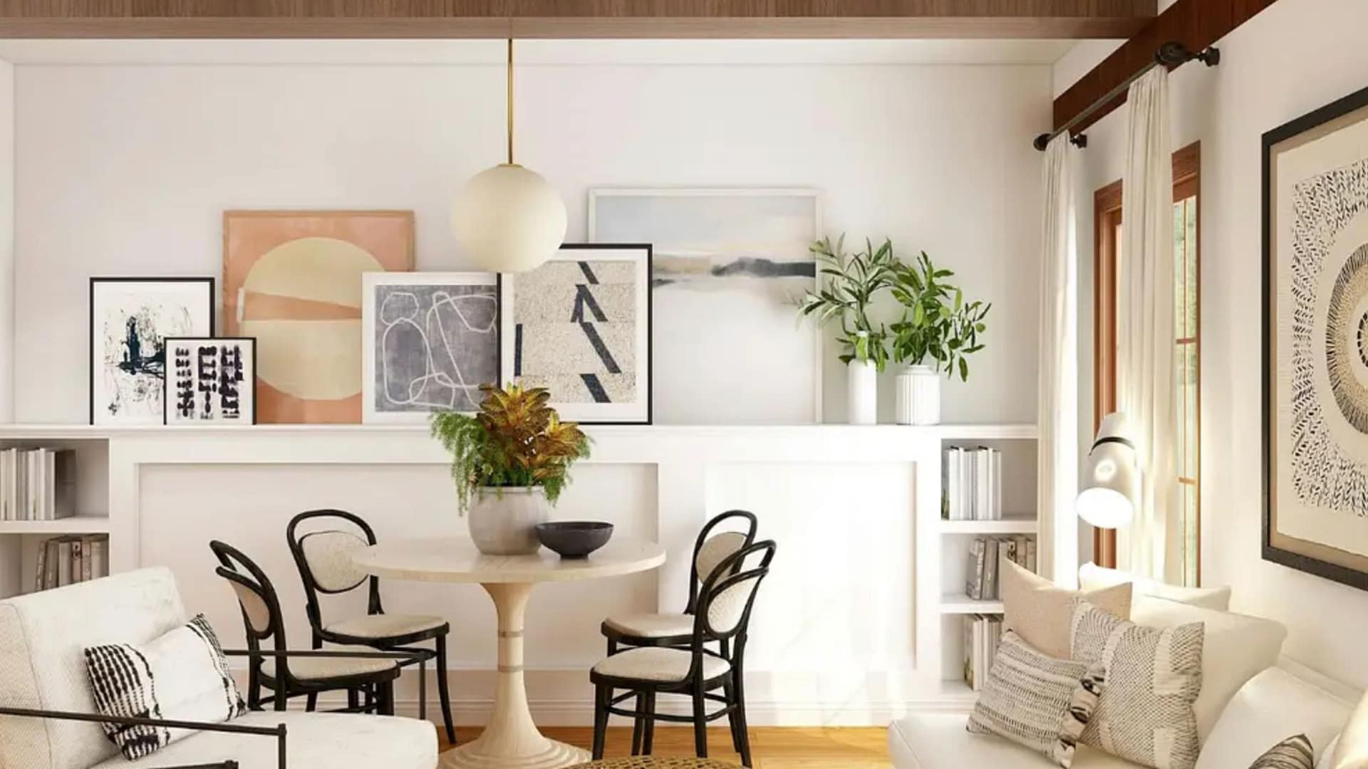 Balanced living space showing spatial design principles