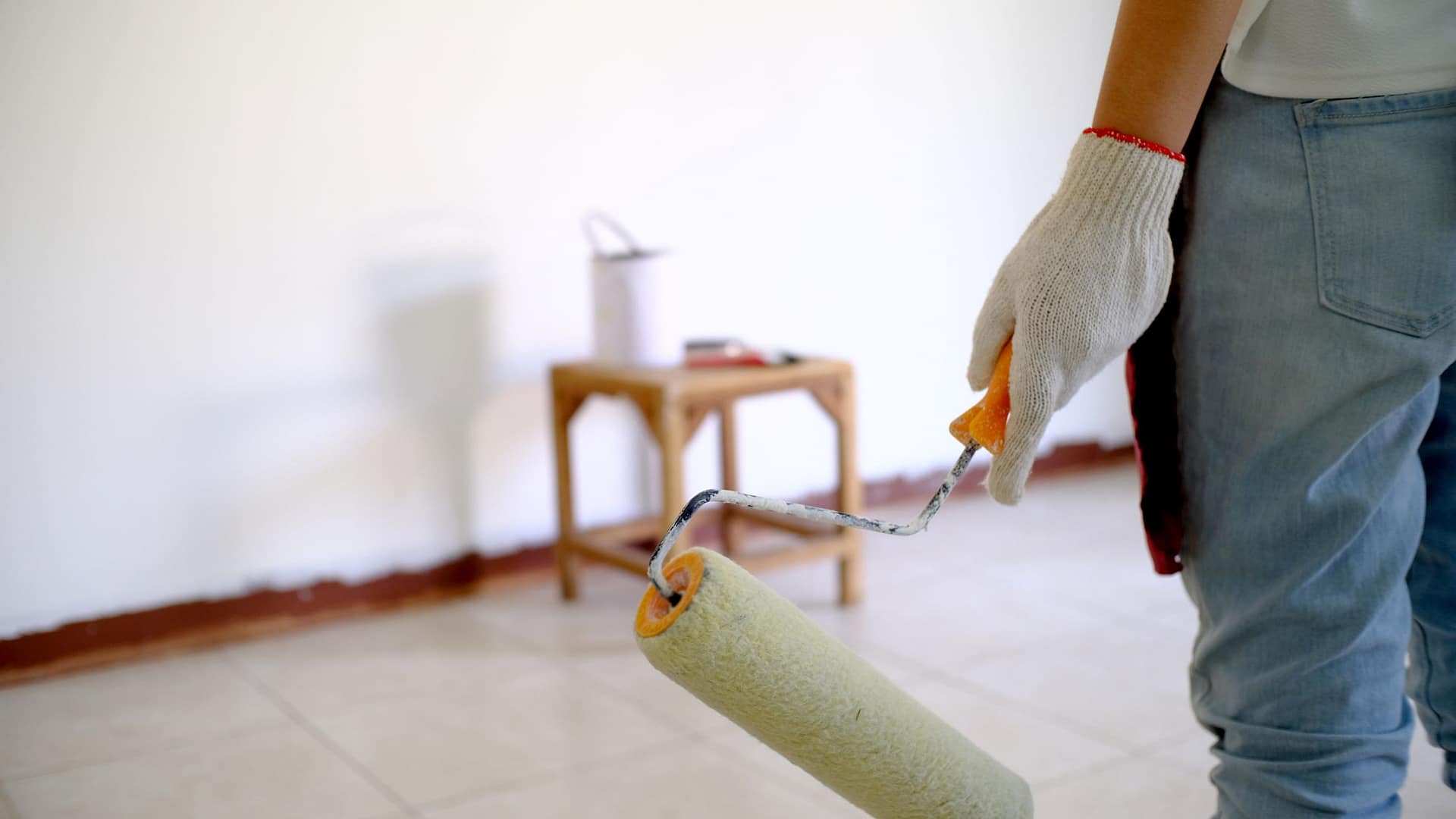 Painting a room as a home improvement project