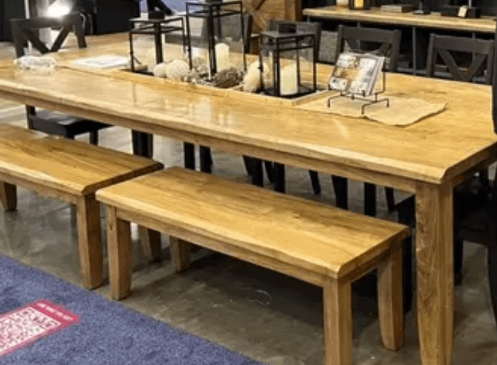 Photo of a high quality hand made table and chair set by Rustic Restorations NC